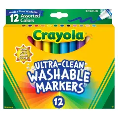 Crayola Ultra-Clean Color Max Broad Washable Markers 12/Pkg-Assorted Colors