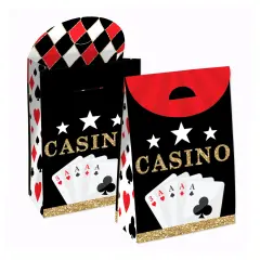 Big Dot of Happiness Las Vegas - Casino Gift Favor Bags - Party Goodie Boxes - Set of 12