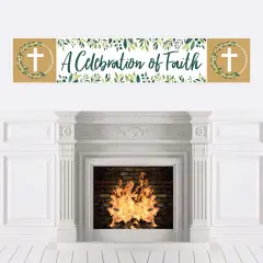 Big Dot of Happiness Elegant Cross - Religious Party Decorations Party Banner