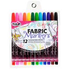 Tulip Fine Fabric Markers 12/Pkg-Assorted