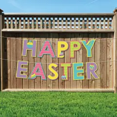 Big Dot of Happiness Hippity Hoppity - Large Easter Bunny Party Decorations - Happy Easter - Outdoor Letter Banner