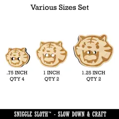 Cute and Fierce Tiger Head Wood Buttons for Sewing Knitting Crochet DIY Craft