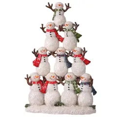 12" Resin Frost Snowman Tree &ndash; Charming Winter Christmas Decoration