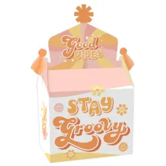 Big Dot of Happiness Stay Groovy - Treat Box Party Favors - Boho Hippie Party Goodie Gable Boxes - Set of 12