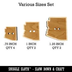 Arizona State Silhouette Wood Buttons for Sewing Knitting Crochet DIY Craft