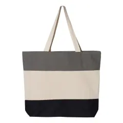 Q-Tees&reg; Tri-Color Tote Black/natural/light