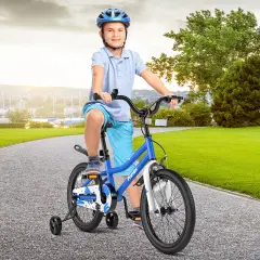 18 Feet Kid's Bike with Removable Training Wheels Blue