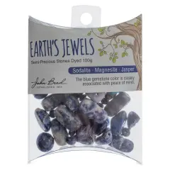 Earth's Jewels Natural Stone Bead Assortment Blue Sodalite Magnesite Jasper Dyed