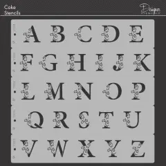 1.65-Inch Ornate Monogram Cookie Stencil Set | C1083 by Designer Stencils | Cookie Decorating Tools | Baking Stencils for Royal Icing, Airbrush, Dusting Powder | Reusable Plastic Food Grade Stencil | Easy to Use