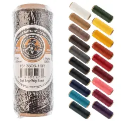 Gudebrod 0.015" Waxed Polyester Thread 500ft | Made In USA Dark Beige