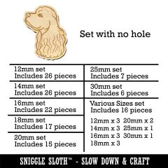 Cocker Spaniel Dog Head Mini Wood Shape Charms Jewelry DIY Craft