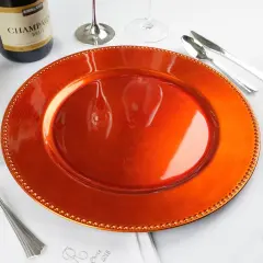 6 pcs of 13inch Charger Plates for Table Decor Orange
