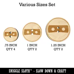 Masked Head Emoticon Wood Buttons for Sewing Knitting Crochet DIY Craft