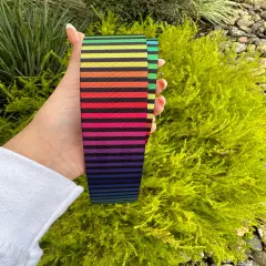 Horizontal rainbow stripe 1.5&rdquo; Seatbelt Webbing