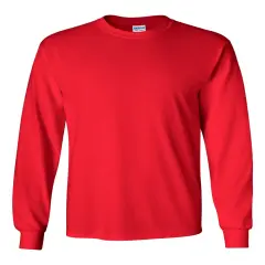 Gildan&reg; Heavy Cotton Crewneck Long Sleeve T-Shirt Red