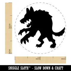 Werewolf Monster Wolf Man Silhouette Halloween Self-Inking Rubber Stamp Ink Stamper for Stamping Crafting Planners Orange