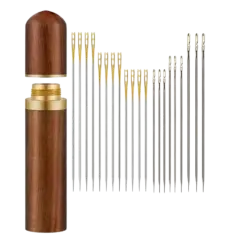 Kitcheniva Stainless Steel Self-Threading Needle With Case 24 Pcs