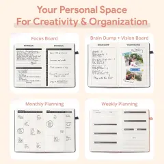 Planner Weekly and Monthly for Productivity - Goals Planner, Adhd Planner, To Do List Notebook - A5 (5.5&rdquo;x8.5") Weekly Monthly Planner Undated with Stickers - Rose Gold