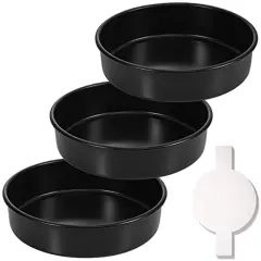 Set of 3, 8-Inch Round Cake PanNonstick Baking Cake Pans with 90 Pieces Parchment Paper, Dishwasher Safe