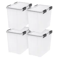 IRIS USA 6.5/19/36qt WEATHERPRO Airtight Plastic Storage Bins with Lids and Seal and Secure Latching Buckles