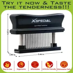 Meat Tenderizer Tool 48-Blades Stainless Steel - Ease to Use & Clean - Kitchen Gadgets Tools with Sharp Needle Makes The Toughest Steak Tender