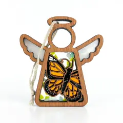 3.5" (H) Monarch Butterfly Ornament - Handcrafted in Texas - Mother's Angels&reg; Christmas Angel Wings Figurine