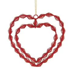4" x 5" Red Twisted Double Heart Valentine's Day Ornament Decoration