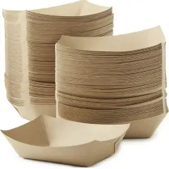 Pape Kraft Food Tray Boat Brown Disposable Serving Trays