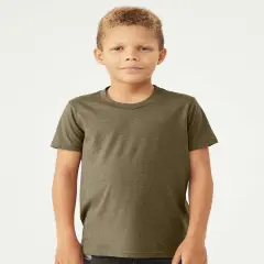 BELLA + CANVAS&reg; Youth CVC Jersey Crew Neck Tee - 3001YCVC Heather olive