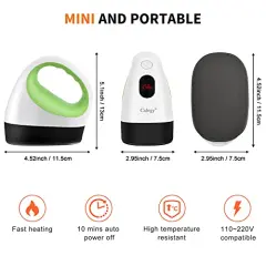 Mini Heat Press, Heat Transfer Machine, Constant Temp Control, Insulated Safety Base, Fits for Crafts, T-Shirt, Hat, Cap, Pillows (White Green)