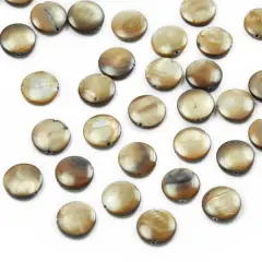6 Packs of Tinted Shell Beads - Slate - 12mm - 2 x 8" Strand