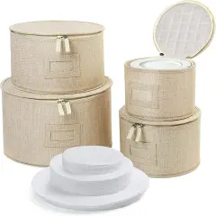 Containers Dish Box Stackable Dinnerware Plate Organizer Bins