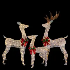 Northlight LED Lighted Reindeer Family Outdoor Christmas Decorations - Warm White - Set of 3