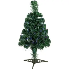 Northlight 2' Pre-Lit Medium Color Changing Fiber Optic Artificial Christmas Tree Green
