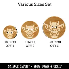 Horned Gargoyle Head Wood Buttons for Sewing Knitting Crochet DIY Craft