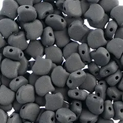 John Bead Czech Glass Matte Ginko Beads, 50g Jet