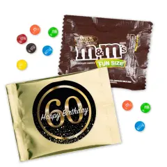 12 Pcs 60th Birthday Candy M&M's Party Favor Packs - Milk Chocolate