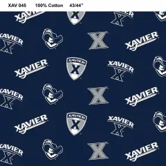 Sykel Enterprises-Xavier University Cotton Fabric-Xavier Musketeers All Over Ground Cotton Quilting Fabric
