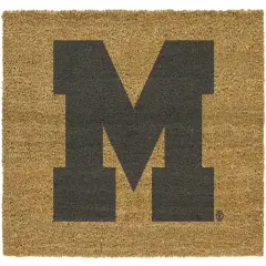 Memory Company NCAA Michigan Wolverines Rectangular Coir Door Mat 29.5" x 19.5" Brown