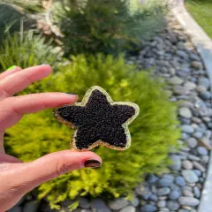 BlackStar Glitter Chenille Patch (self adhesive)