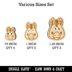 Witty Donkey Mule Head Wood Buttons for Sewing Knitting Crochet DIY Craft