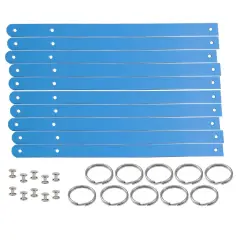 1/2" Blank Leather Keychains Kit - 10 Pre-Cut Blank Keyrings for Stamping & Engraving Ultra Blue