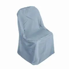 Set of 12 Polyester Banquet Chair Covers for Wedding Decor Dusty blue