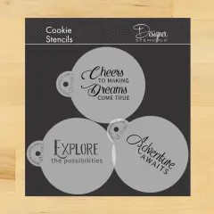 Graduation Encouragement Cookie Stencil Set | C1081 by Designer Stencils | Stencils for Royal Icing, Airbrush, Dusting Powder |
