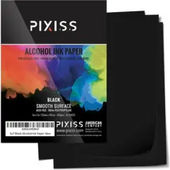 Black Alcohol Ink Paper 25 Sheets Heavy Black Art Paper for Alcohol Ink & Black Watercolor Paper, Synthetic Paper A4 8x12 Inches (210x297mm), 200gsm Cardstock