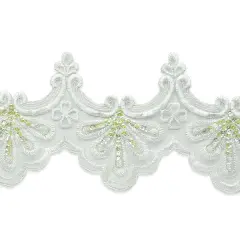 Vintage Fanfare Bridal Lace Trim White
