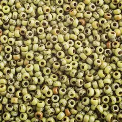 Miyuki 250g Opaque Picasso Round Rocailles Seed Beads, 11/0 Chartreuse #4515
