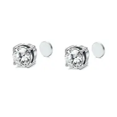Kitcheniva Non Piercing Steel Magnetic Stud Earrings 8mm-silver
