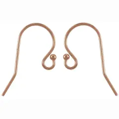 JewelrySupply Rose Gold Filled Earring Wires with Ball End (1 Pair of Earrings)
