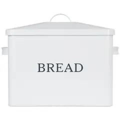 Large Stainless Steel Bread Box for Kitchen Countertop White